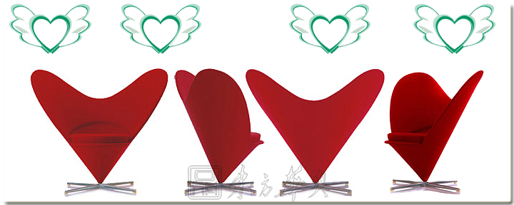 现代经典休闲椅|布面休闲椅|办公家具|潘顿心椅|心型休闲椅